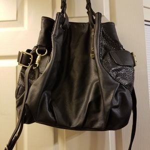 Big Buddha Black Crossbody Bucket Purse